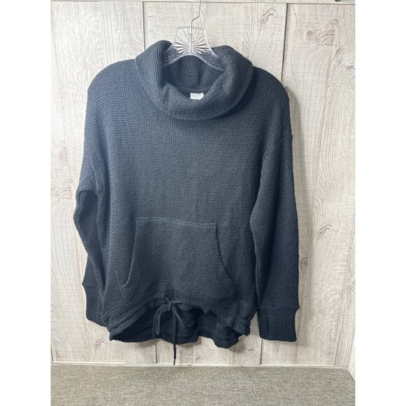 Members Mark Womens Textured Pullover Sweater Hoodie Small Black Cowl Neck - Picture 1 of 7